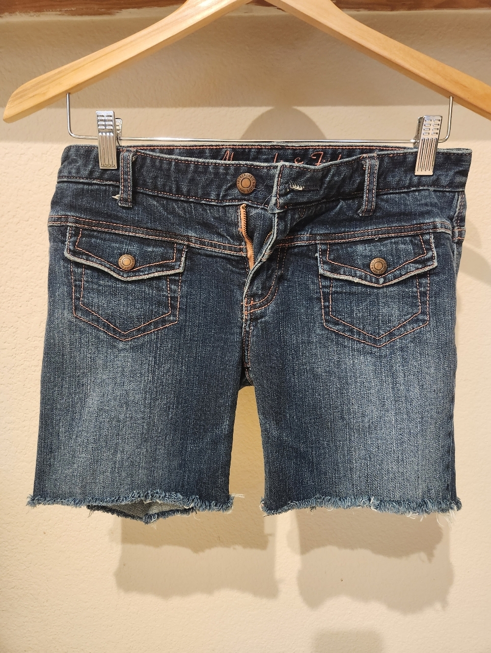Abercrombie & Fitch Dark Blue Denim Cutoff Shorts